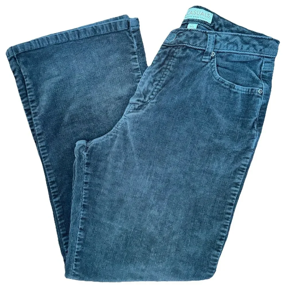 Cabelas Casuals Corduroy Pants Women 14‎ Reg Brown Flare Leg Casual Outdoor